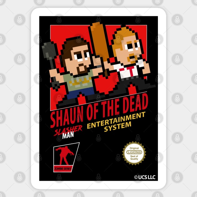 Shaun of the Dead retro 8-bit gaming Sticker by WithoutYourHead